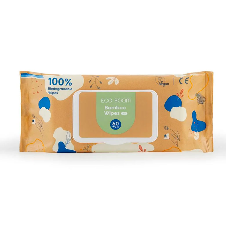 Toallitas biodegradables de Bambú Ecoboom 60 uds